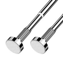 亚马逊热卖可伸缩免打孔安装浴帘杆不锈钢窗帘杆衣柜挂衣杆支撑杆