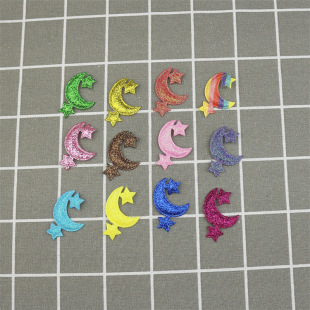 Glitter moon stars embossed diy accessories children hair ornaments handmade jewelry accessories materials accessories