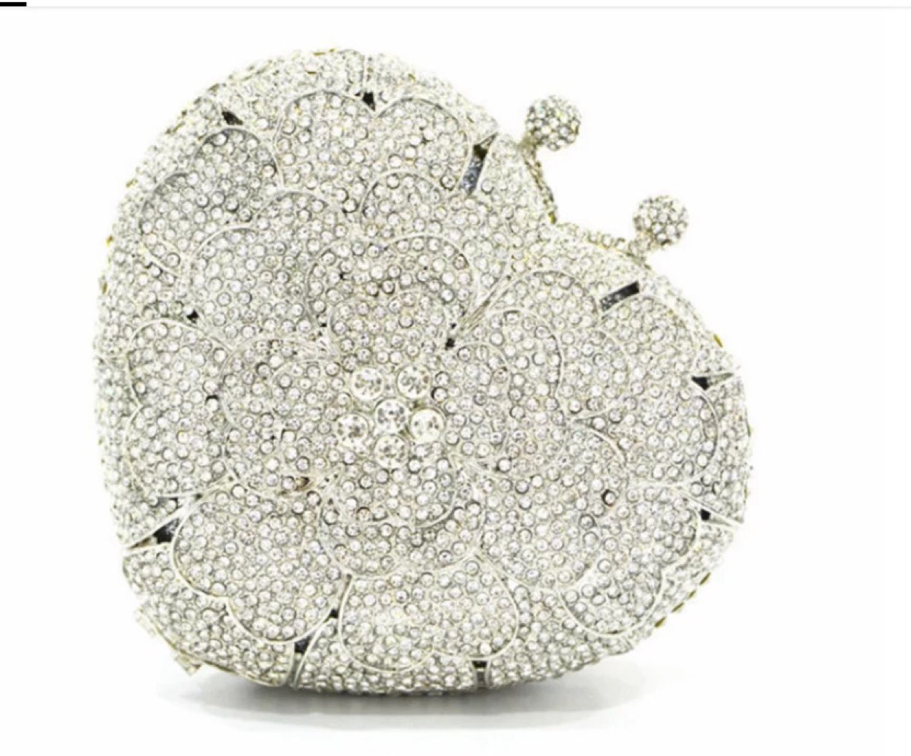 * Nuevo amor flor de diamantes bolsa de cena en forma de corazón de melocotón caja dura de diamantes de mano europea y americana bolsa de diamantes de mujer Clutch