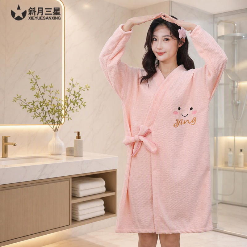 New Long-Sleeved Bathrobe for Adults, Wearable and Wrapable, Thickened and Absorbent, Suitable for Students, Soft and Quick-Drying Bath Towel for Autumn and Winter New Long-Sleeved Bathrobe for Adults, Wearable and Wrapable, Thickened and Absorbent, Suitable for Students, Soft and Quick-Drying Bath Towel for Autumn and Winter