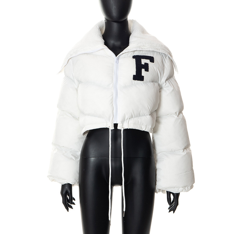 Abbigliamento donna bavero patch ricamo manica lunga cardigan coulisse dolce strada colpo pane vestiti_voghion.com