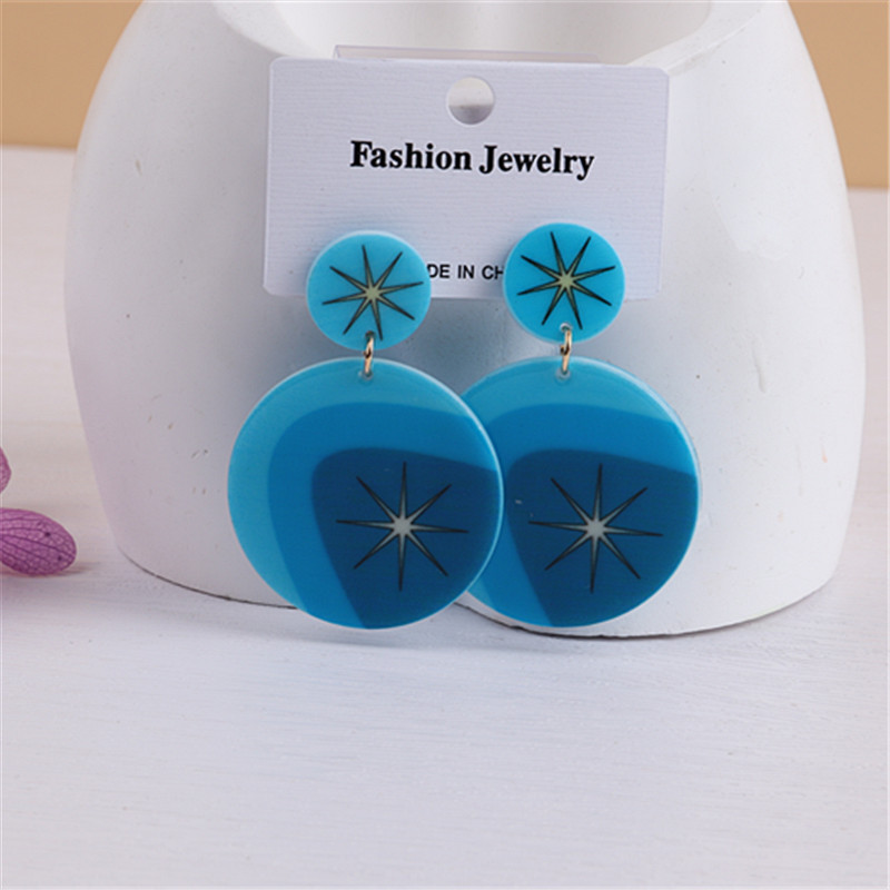 Pendientes colgantes de acrílico diseño ojo con estampado de colores, estilo punk – moda europea/americana. image 9