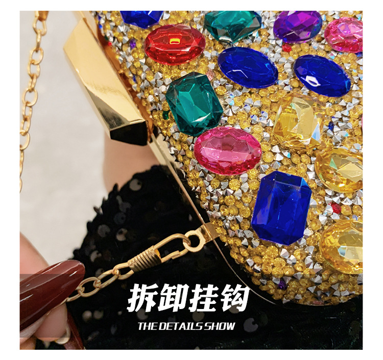 New cross-border full-diamond shiny bags, diamond-encrusted clutch bags, dinner bags, wedding banquet bags, party bags, small square bags and women's bags undefined