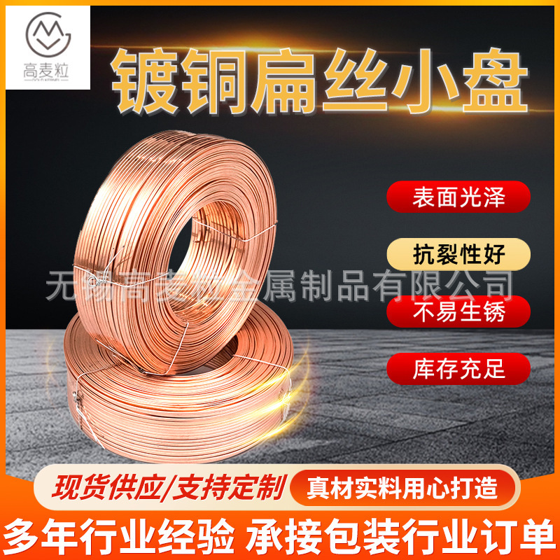 Specialized Copper-Plated Flat Wire Small Spool Manufacturer Wholesale Flat Wire 16 # 18 # 19 # 20 # Carton Factory Sells Thin Steel Wire