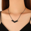 Black necklace, chain for key bag  hip-hop style, accessory, European style, halloween, simple and elegant design