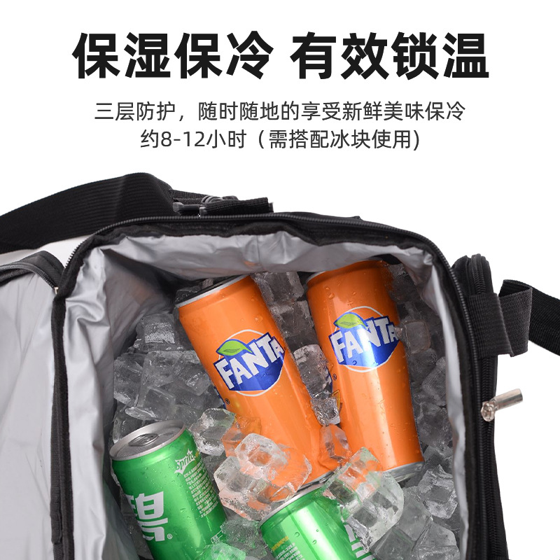 Bolsa de aislamiento térmico transfronterizo bolsa de hielo impermeable engrosada hombro bolsa de picnic bolsa de almuerzo Portátil Bolsa de almuerzo al aire libre de gran capacidad