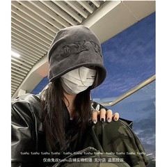 星语2025新/大版本覆古脏染感~露脸女性单层卷头帽小护耳堆帽冷帽
