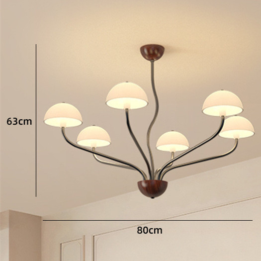 Estilo americano retro moderno, simple, creativo, villa de alta gama, sala de estar vacía, comedor, candelabro de vidrio, dormitorio, candelabro de estudio