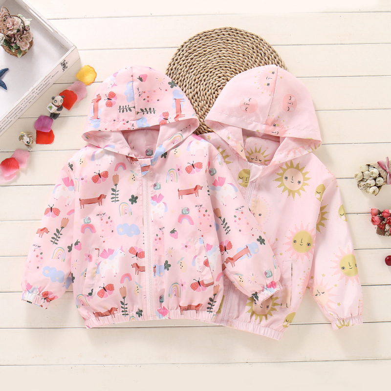Cross-Border Children's Jacket for Girls, Thin Style for Spring and Autumn, Waterproof Windbreaker for Girls, 2026 New Outdoor Jacket, Windproof Coat