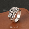 Retro ring hip-hop style for beloved, European style, punk style, silver 925 sample, on index finger