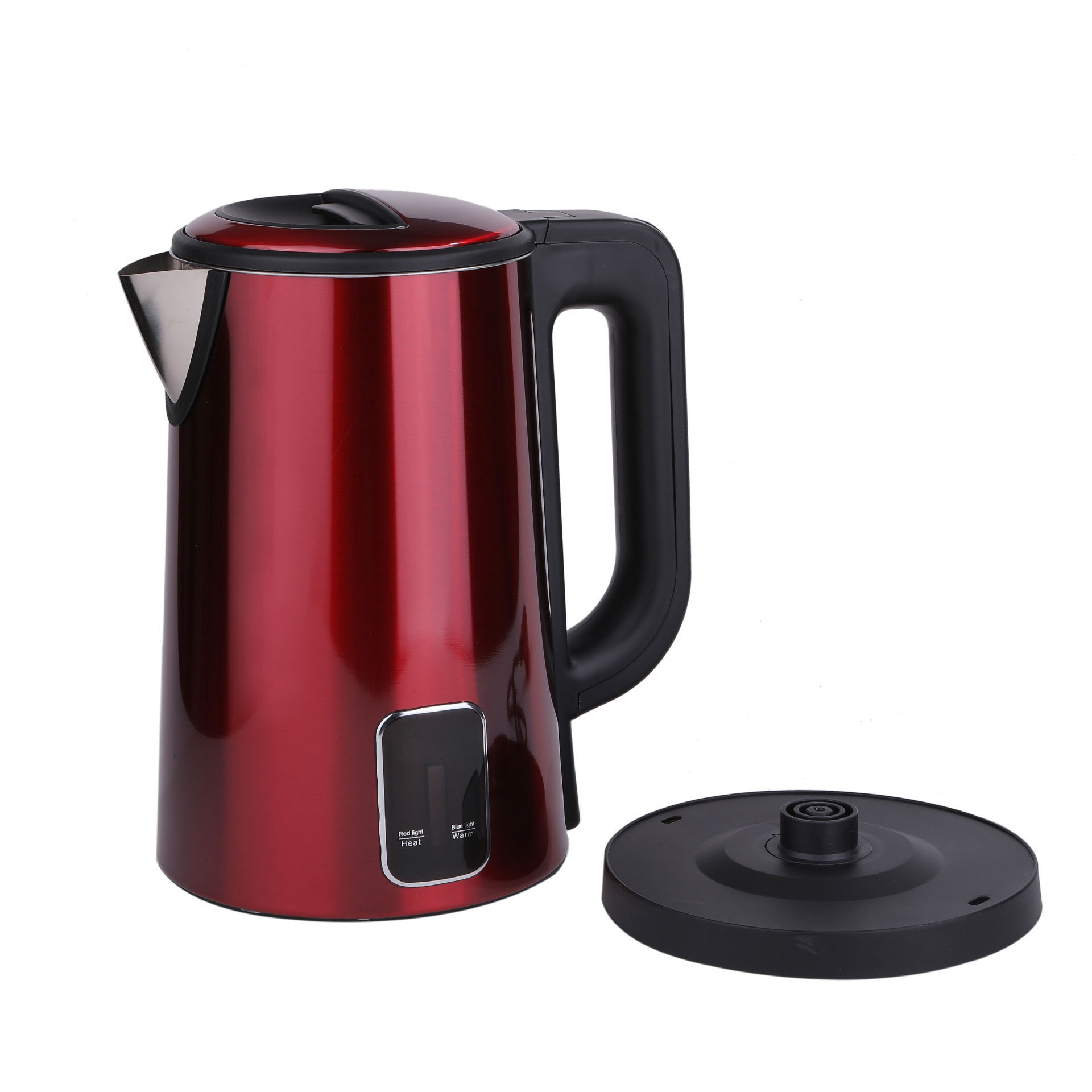 Hervidor eléctrico transfronterizo BS insertado hervidor de acero inoxidable de doble capa 2.5L hervidor eléctrico de gran capacidad