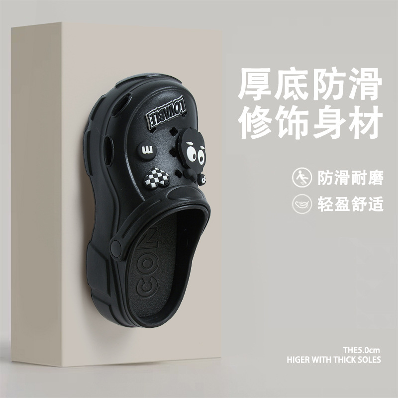 Cartoon Thick-Soled Clogs for Women 2025 New Summer Outer Wear Seaside Beach Non-Slip Toe-Cap Sandals for Women