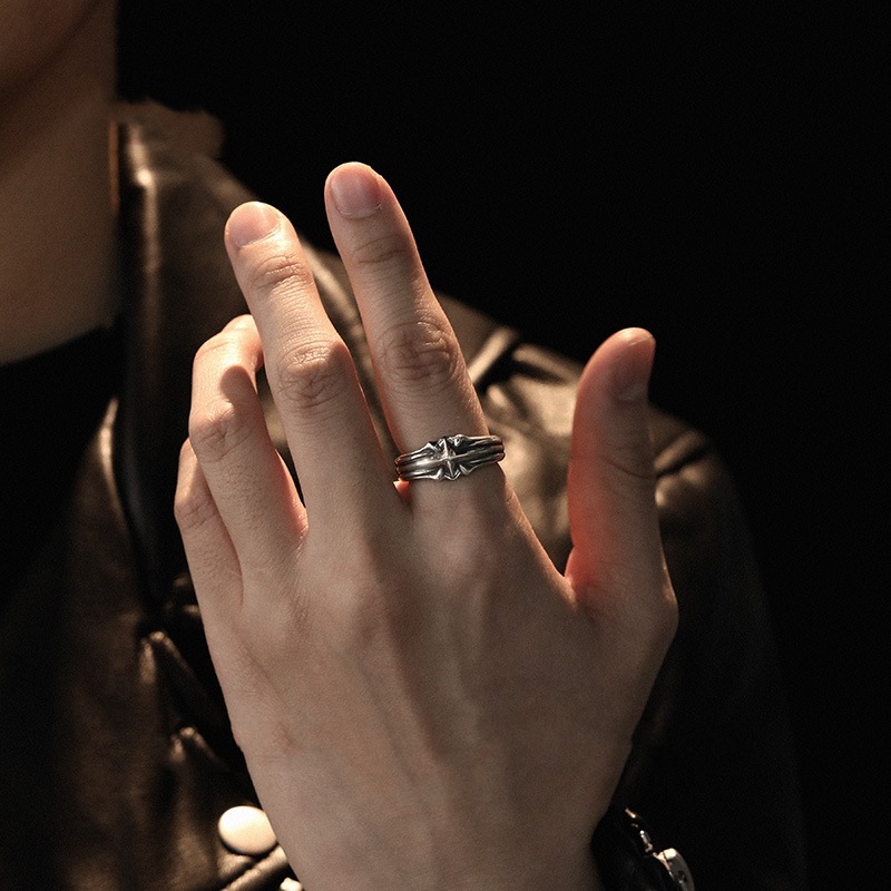 Retro Sternenhimmel Ring Für Herren Aus Thailändischem Silber_voghion.com