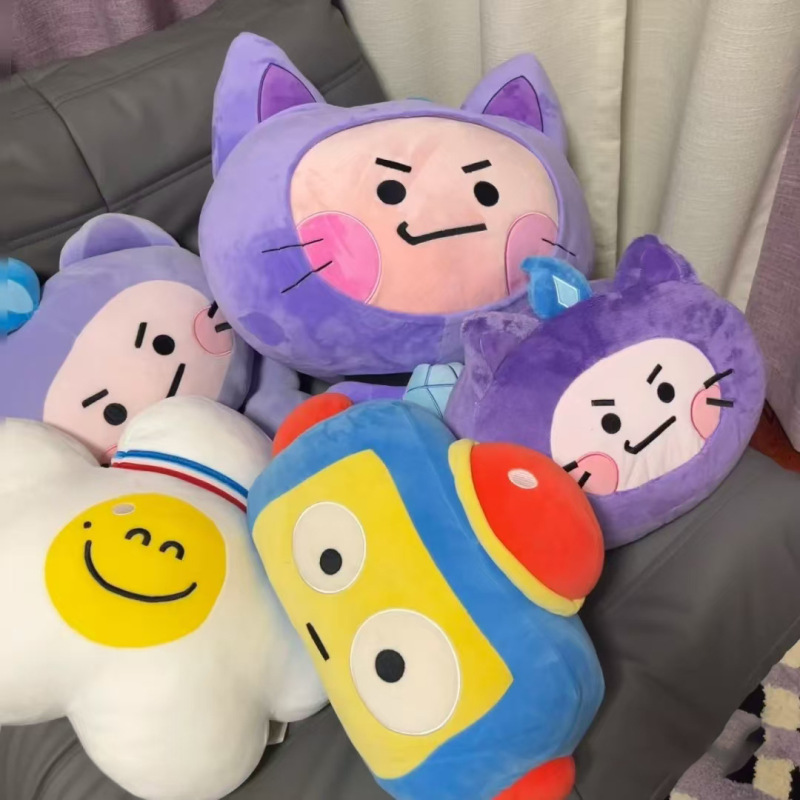 新しいロボットぬいぐるみリトルレッドブック同じ枕ギフト子供のためのかわいい漫画紫色の猫人形|undefined