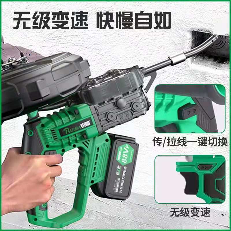 锐霸穿线机锂电穿线器全自动电工钢丝穿管器电动拉线穿线