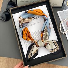 2025新款70方巾节日礼盒装春夏季百搭小丝巾仿真丝妈妈款围巾跨境