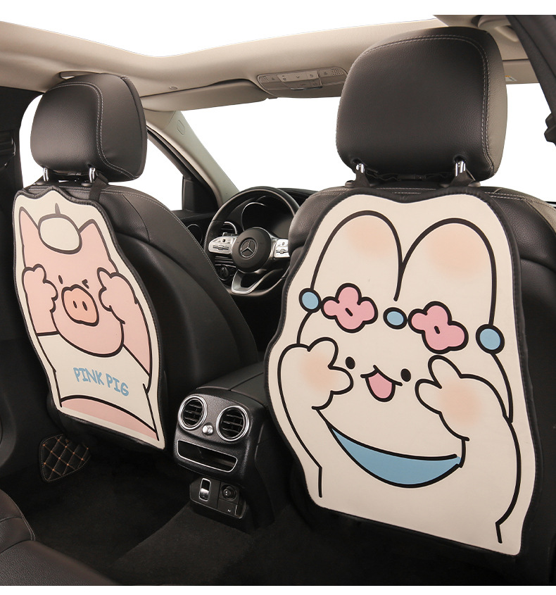 Cute Cartoon Seat Back Kick Pad Car Seat Back Anti-Dirty Pad