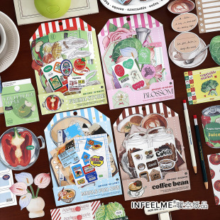Infeel.Me Fresh Store Third Series Material Pack Japanese Style DIY Journal Background Decoration Material Paper