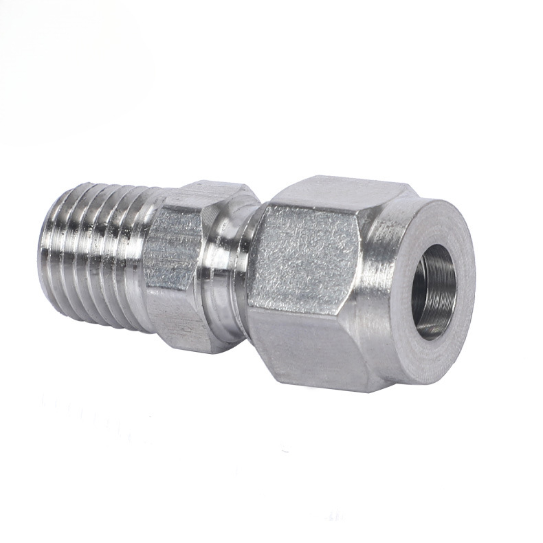 304 acero inoxidable doble tarjeta a través del terminal rosca rápida tubería de cobre fuente de gas tubería de gas libre de soldadura 316