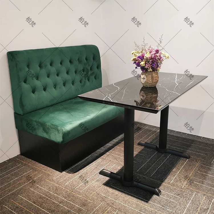 Almacenamiento sofá de madera sólida sofá curva de forma especial contra la pared cafetería cadena de tiendas restaurante comercial exclusivo transfronterizo