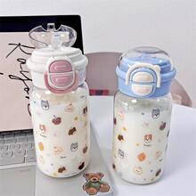 高颜值2025女生塑料杯夏季水杯双饮双盖便携学生可爱随手杯吸管杯