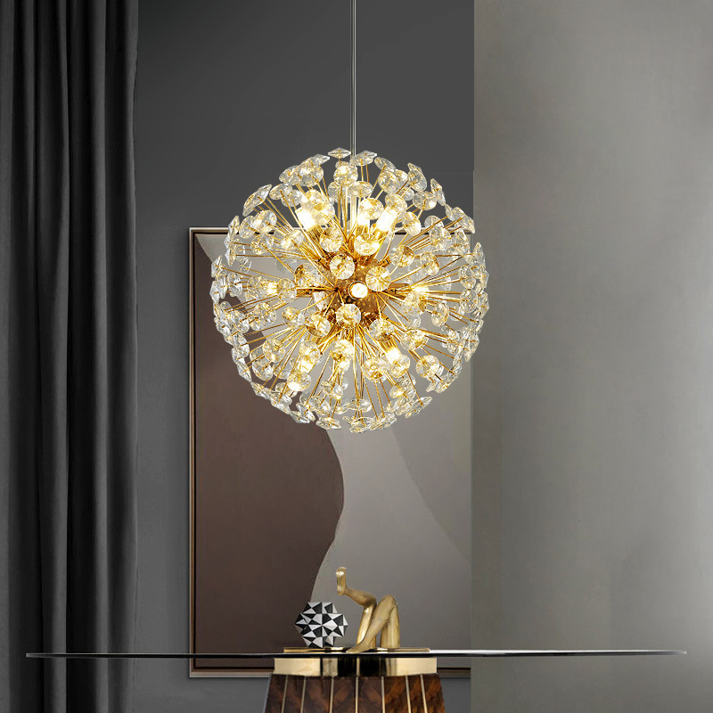 Luxury Crystal Dandelion Chandelier Spark Ball Modern Bedroom Light Restaurant Bar Counter Sales Office Front Desk Pendant Lighting Luxury Crystal Dandelion Chandelier Spark Ball Modern Bedroom Light Restaurant Bar Counter Sales Office Front Desk Pendant Lighting