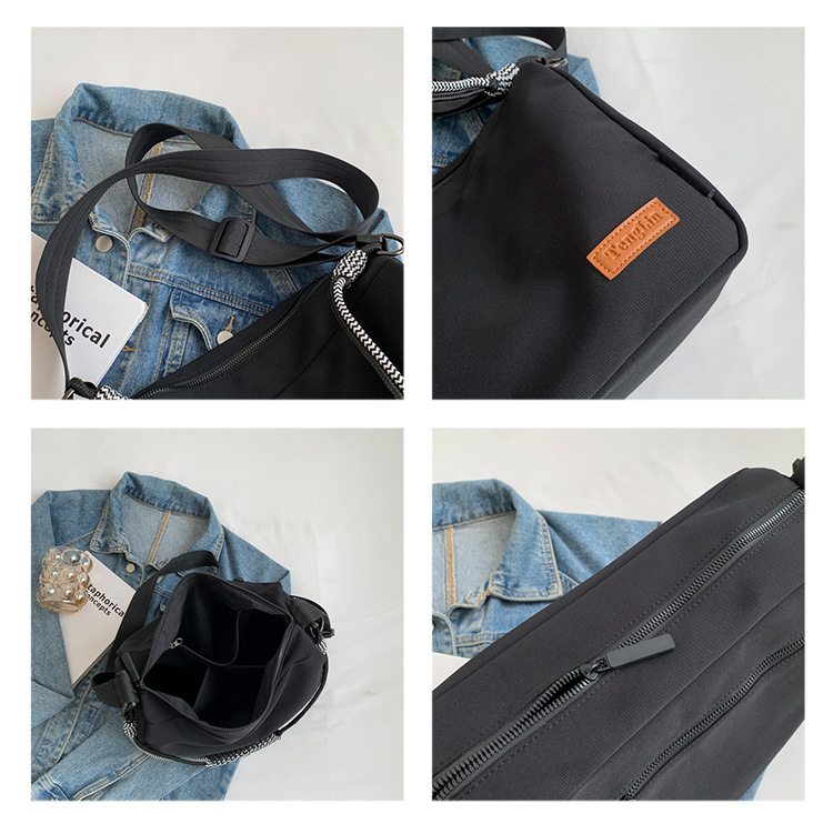 Large-capacity crossbody canvas bag for women 2023 new style, versatile and casual single-shoulder pillow bag for commuting to school on Instagram Specification drawing