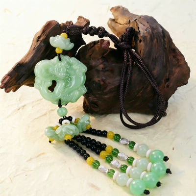 Pixiu, Guanyin, Maitreya Buddha, and – Car hanging - biting-money-pixiu