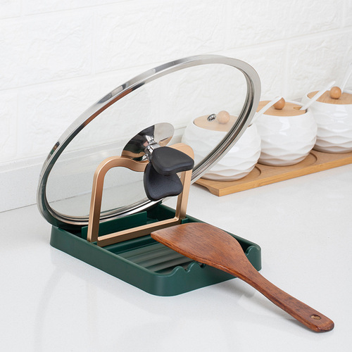 Kitchen pot cover rack countertop sitting foldable storage rack for spoon cooking spatula spatula rack holder storage artifact