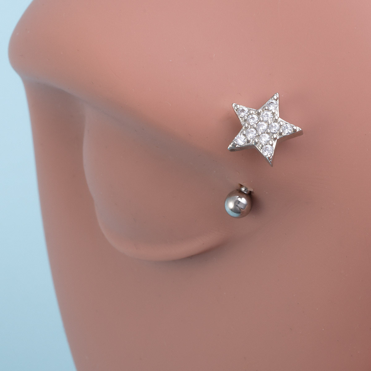 Piercing nombril en acier inoxydable avec papillon en zircon_voghion.com