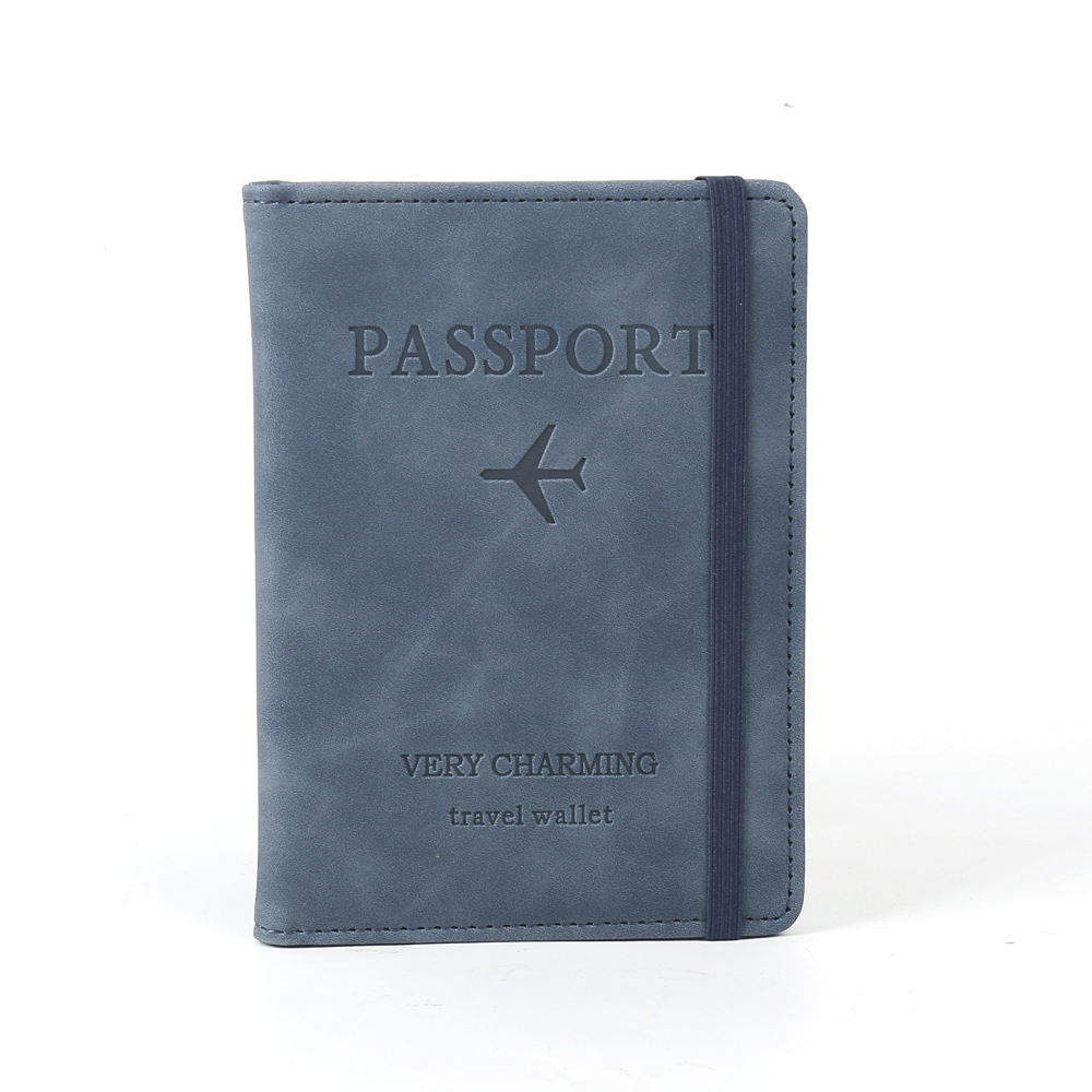 Clip de pasaporte de PU de punto caliente transfronterizo RFID paquete de tarjeta de oro rosa cubierta de visa de turista almacenamiento multicapa de alta calidad y bajo precio