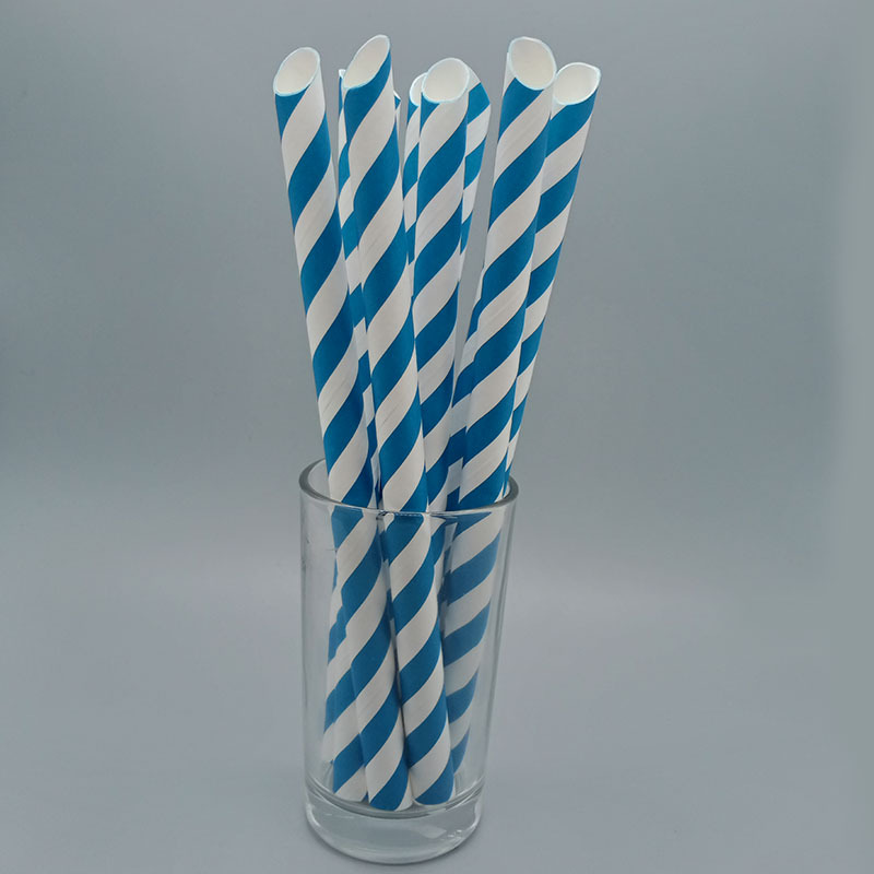 12*215 gran cantidad en stock venta al por mayor paja de papel desechable negrita gran diámetro leche té paja punta degradable