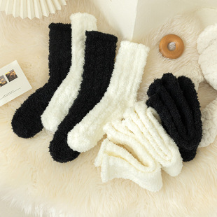 Coral Fleece Moon Socks Home Cute fleece-lined Thickened Floor Socks Autumn and Winter Warm Socks Children Sleeping Socks