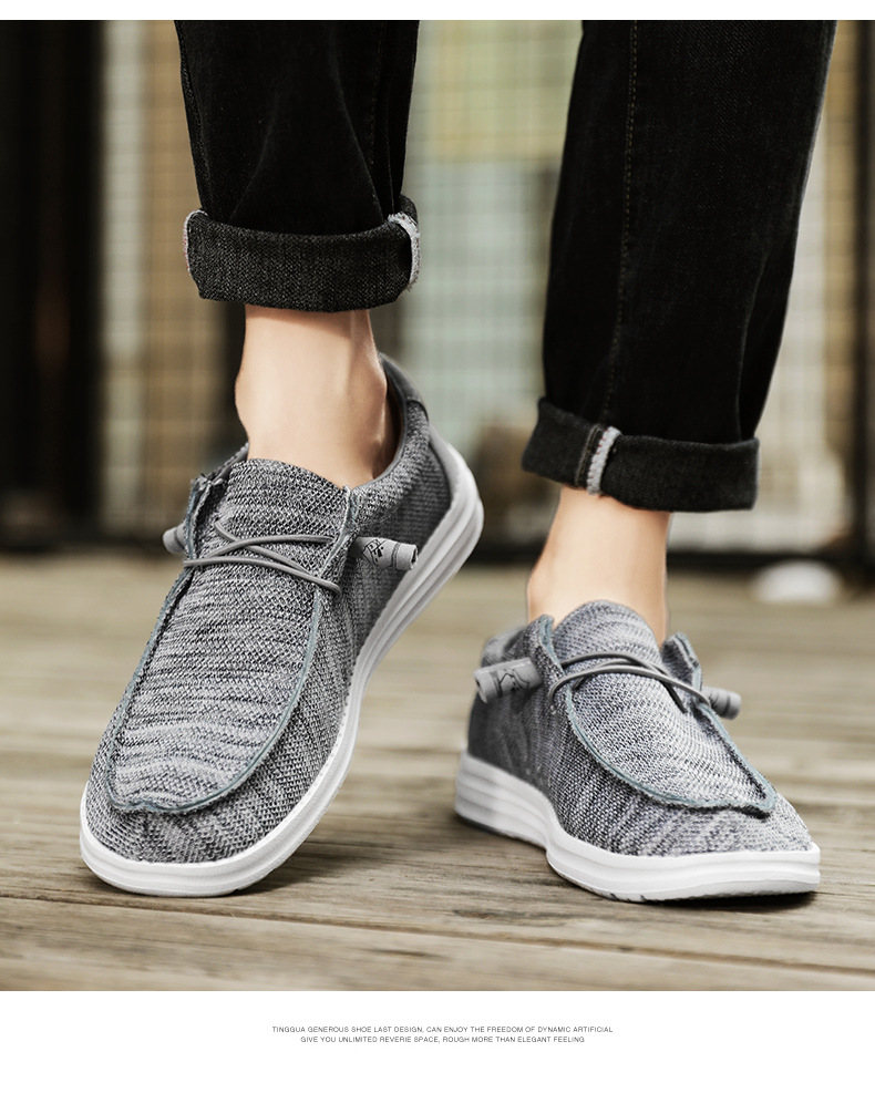 Extra Large Size Cross-border Fly-knit Casual Shoes For Men, Lightweight Slip-on Loafers, Flat Shoes, Men's Loafers In_vogvips.com