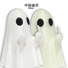 新款创意万圣节可爱竖中指 挑衅幽灵笔架摆件桌面装饰品礼物