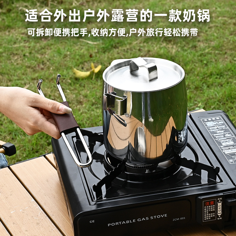 Ollas al aire libre Ollas de leche pequeñas Ollas de acero inoxidable 316 Ollas de cocina portátiles plegables Ollas para acampar sin conductor