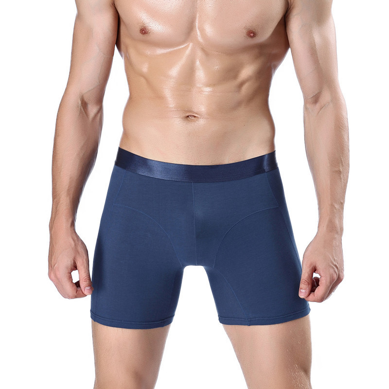 Men's sports extended cotton boxer underwear running anti-wear leg five-point pants four-corner body-shaping business solid color underwear