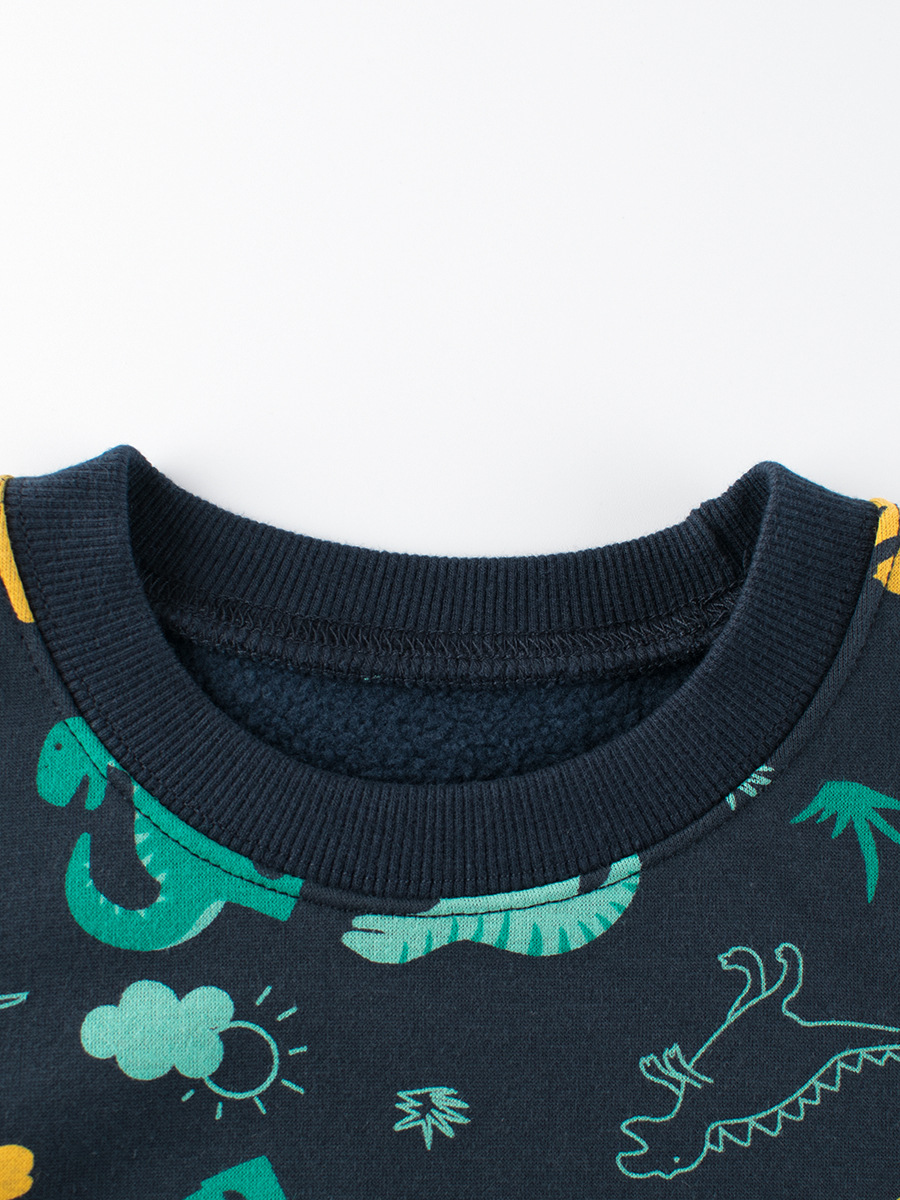 27 niños transfronterizos suministro de ropa para niños Otoño e Invierno suéter para niños suéter de dibujos animados de dinosaurio ropa de bebé entrega de una sola pieza image 3