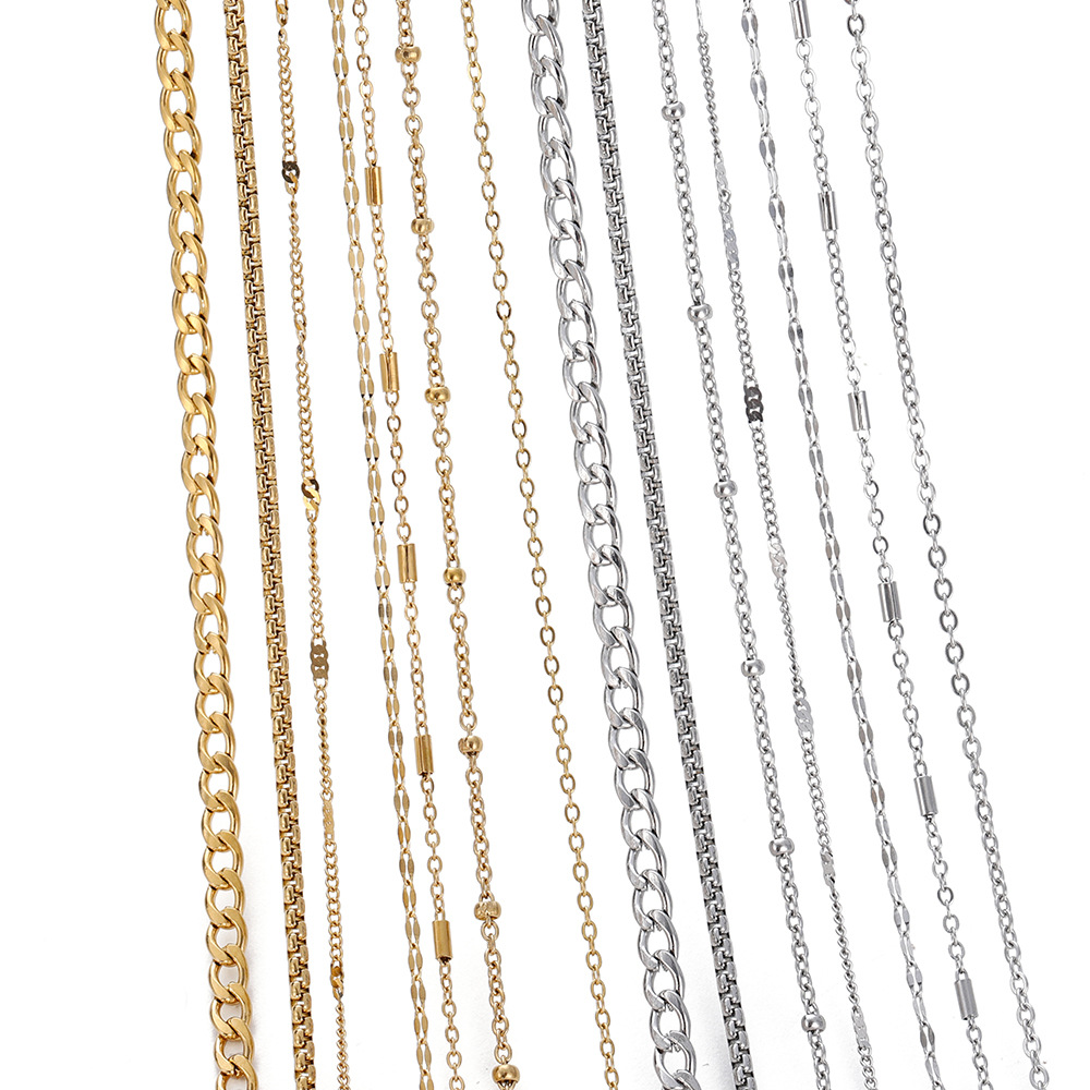 10g Weight Chain Jewelry Making Type DIY Jewelry Accessories Classification 2 M Quantity 304 Stainless Steel Material Solid Color Pattern All Seasons Season Plating Design Basic, Simple Style Style 2 M 304 Stainless Steel DIY Jewelry Accessories Chain Basic Simple Style Solid Color 24