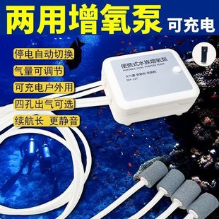Rechargeable Oxygen Pump Fish Tank Oxygen Pump Outdoor Fishing Oxygenator Small Fish Selling USB Rechargeable Portable Dual-Use