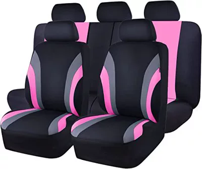 Universal seat cover — Foreign Trade Export Type Double Waistline - powder-and-ash-9-piece-set-complete-set-of-five-seats