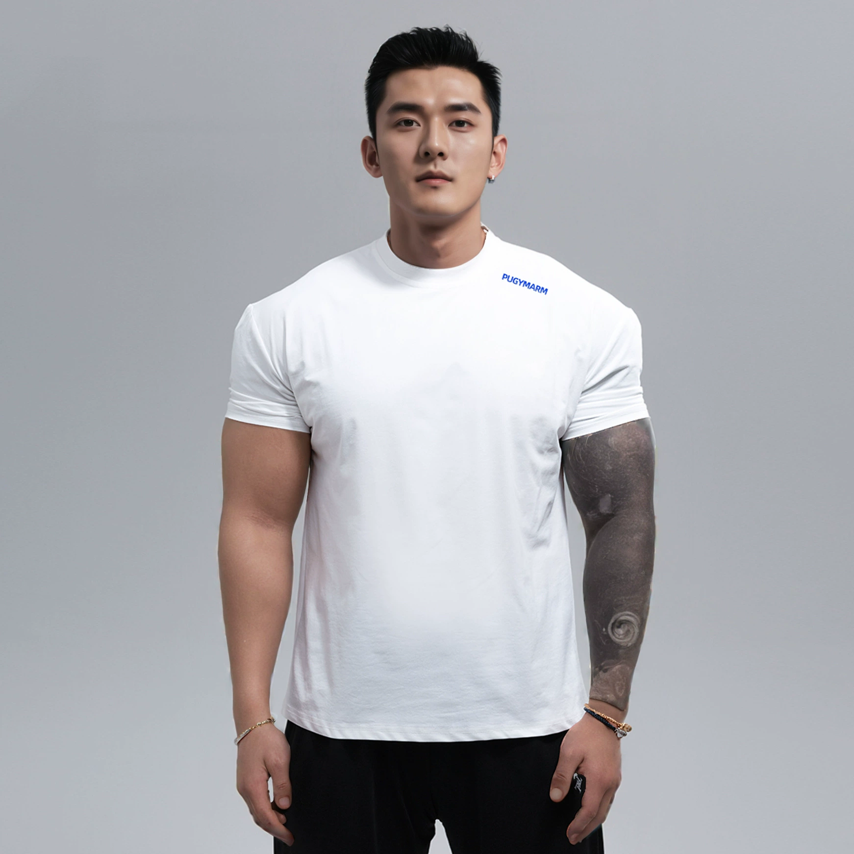 Потрясающий бренд GYMARM для весны и лета 3.0, профессиональный outdoor fitness, soft shell, быстро сохнущая основа, высокоэластичный дышащий материал, плавно спадающие рукава с коротким рукавом