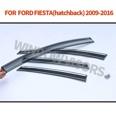 Suitable for Ford Rain shield - cross-border-precision-printing-without-car-logo-can-be-labeled-on-behalf-of-carnival-fiesta-sedan-mk6-b409-2011-2019-ps-with-bright-strip-rain-shield-north-america