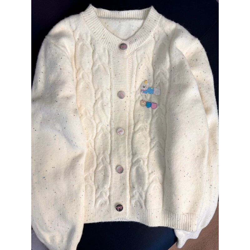 Academy-Style Soft Knit Cardigan Top, New Autumn and Winter Cute Versatile Sweater Coat for Women, Colorful Loose Sweet Sweater