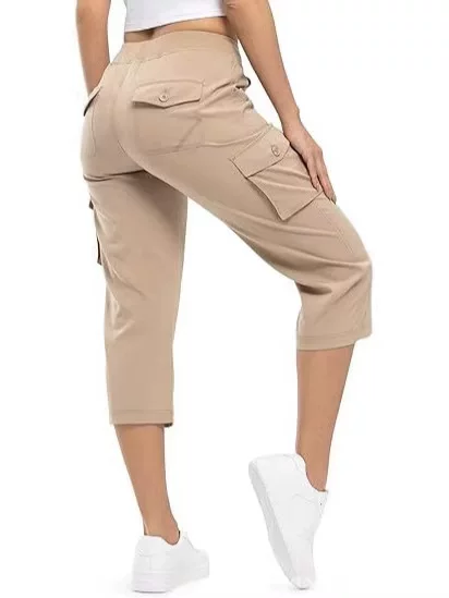 2025 Amazon Women's Lightweight Hiking Pants with 6 Pockets, Quick-Dry Casual Outdoor Travel Loose Shorts