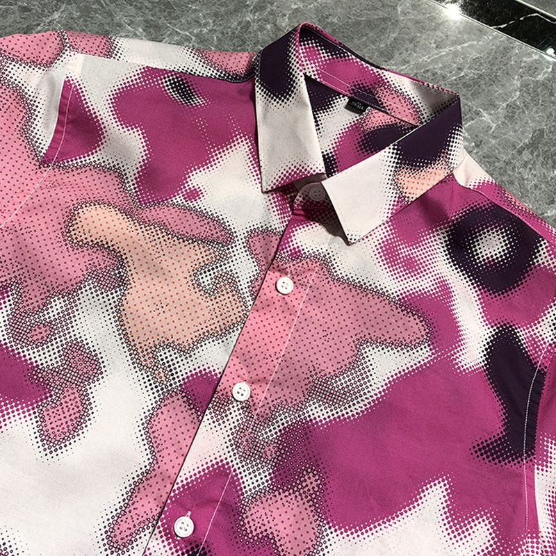 Camisas de verano europeas de lujo ligero de alto nivel de moda masculina camisa de color universal camisa de manga corta de hombre camisa de base