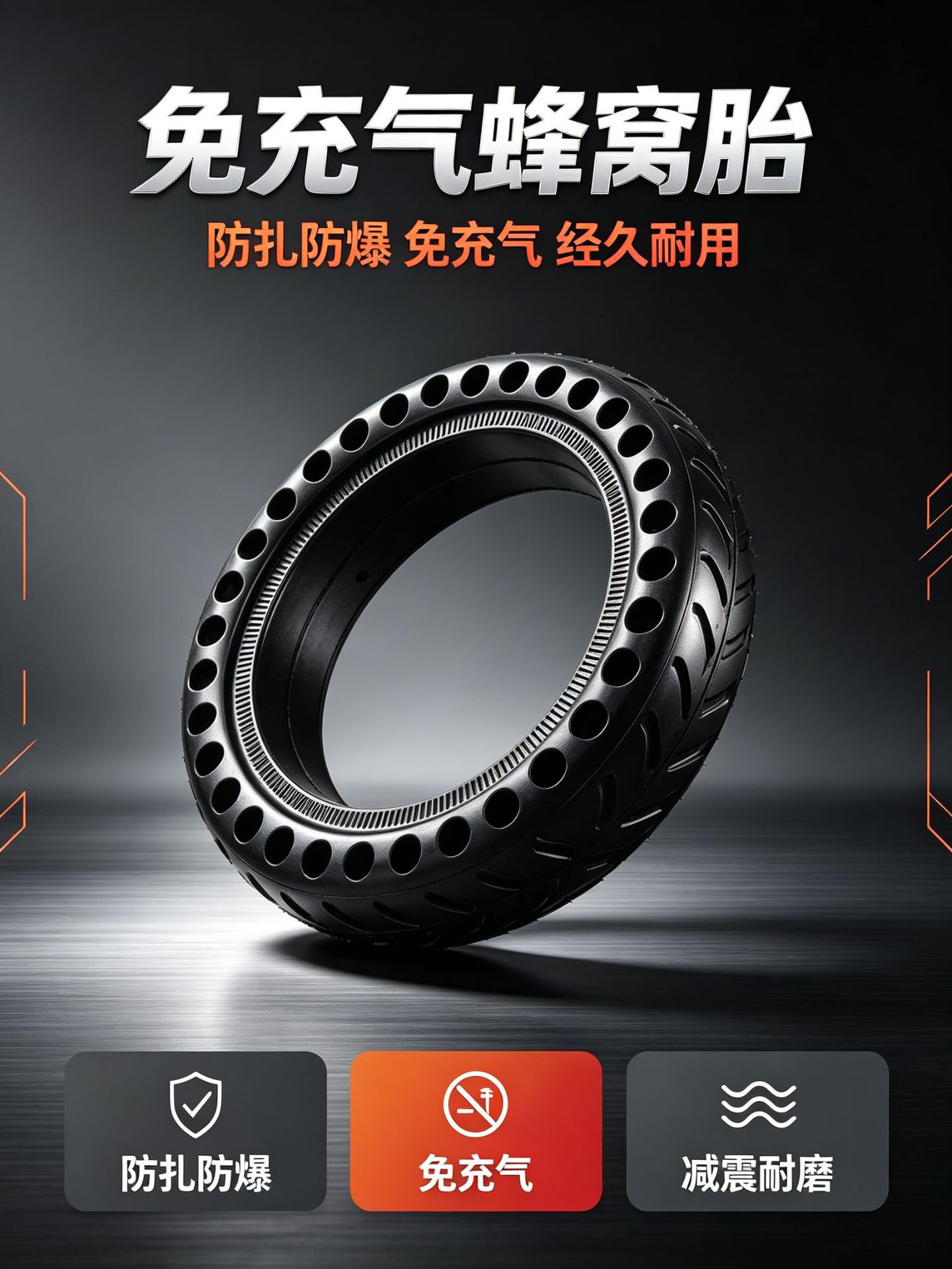 Xiaomi Universal M 365m Electric Scooter 8.5inch Solid Tire 81/2*2 Airless Shock-Absorbing Tire