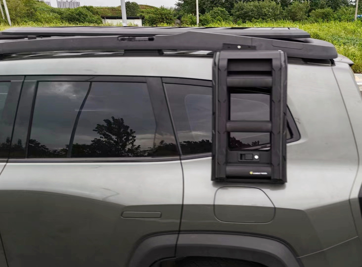 dark blue 318 roof rack ladder side account car off-road modified roof platform outdoor storage travel rack