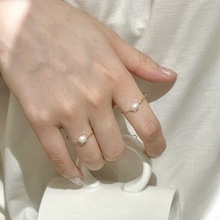 设计感小众个性轻奢美国14k包金气质复古淡水小珍珠简约指环戒指