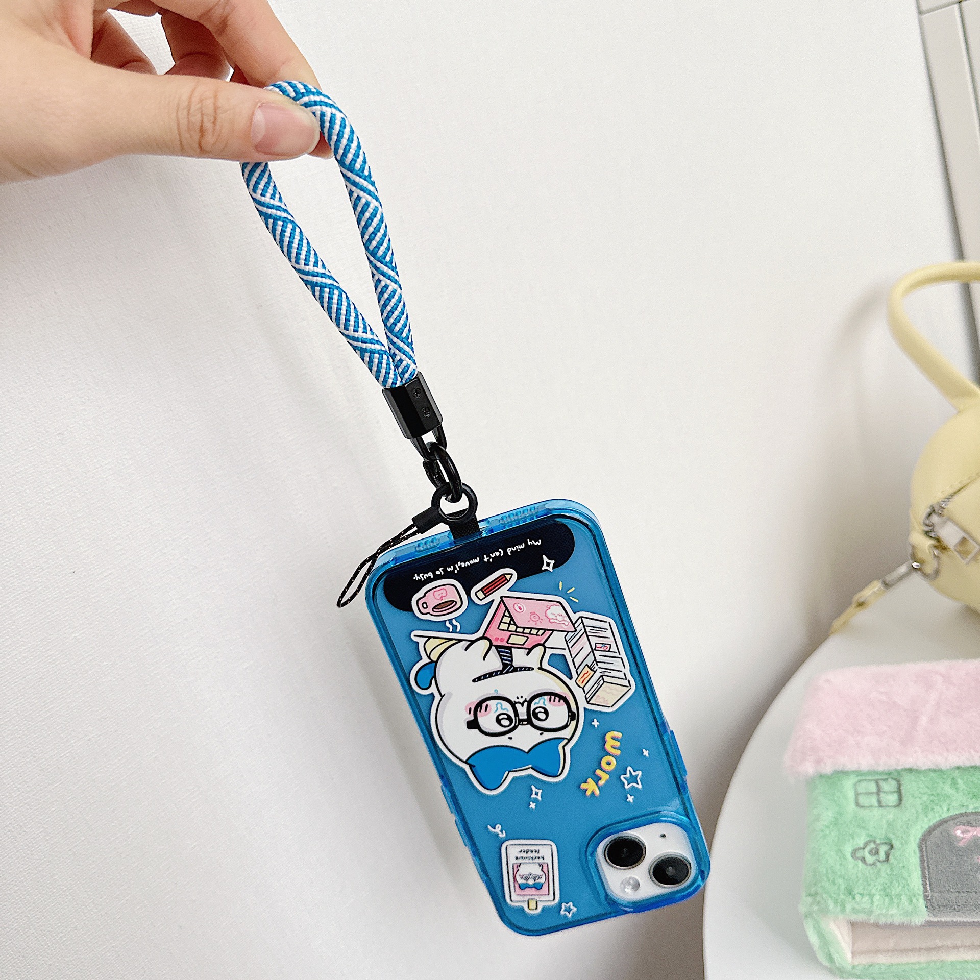 Teléfono móvil de nylon tejido corto con clip multifuncional bolso portátil colgante accesorios colgante universal